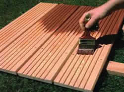 Applying weather proofing to decking in Sligo