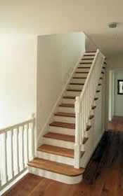 Stairs with hardwood steps